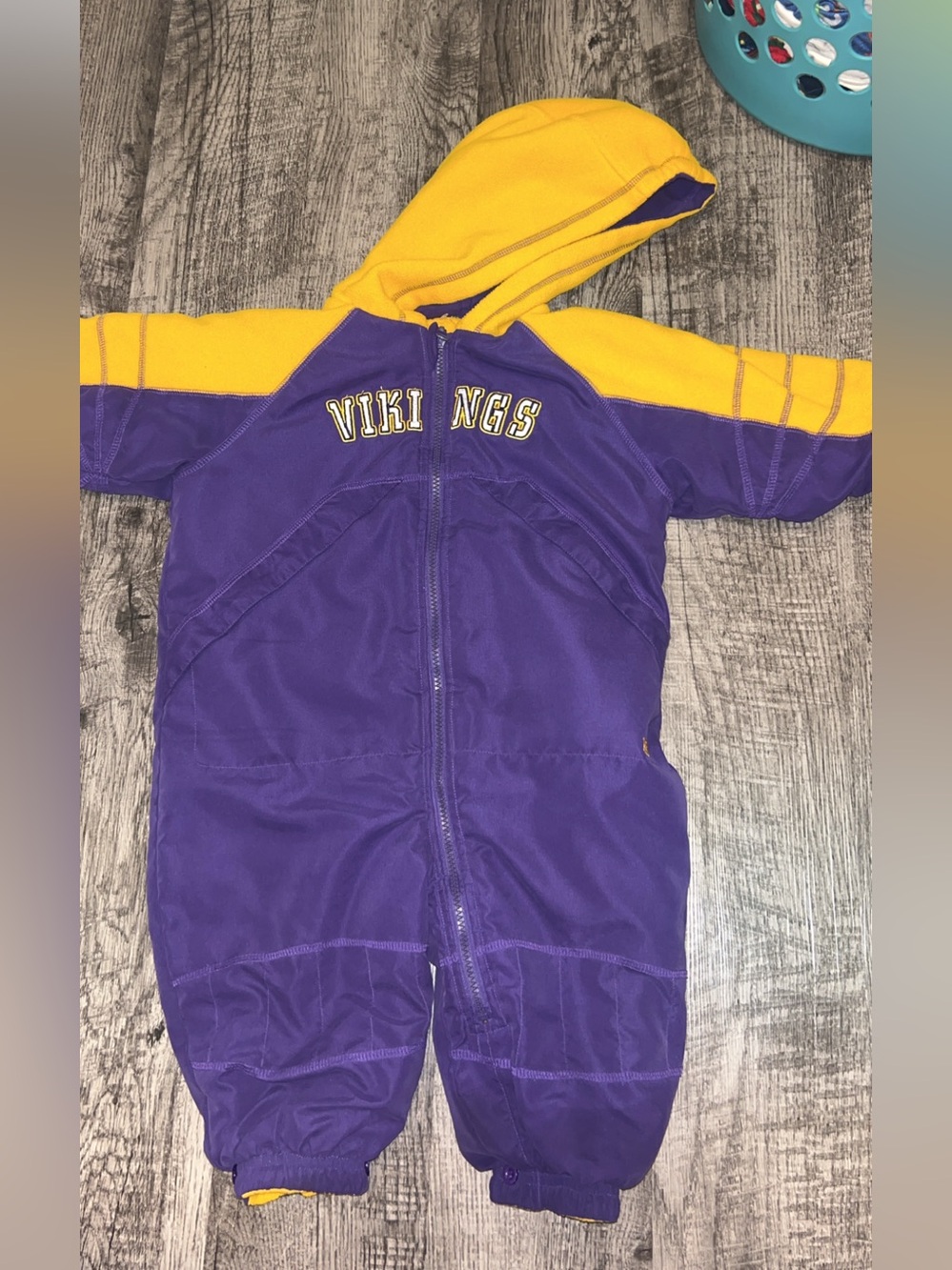 NFL Purple and Gold Vikings Hooded Reversible Snowsuit